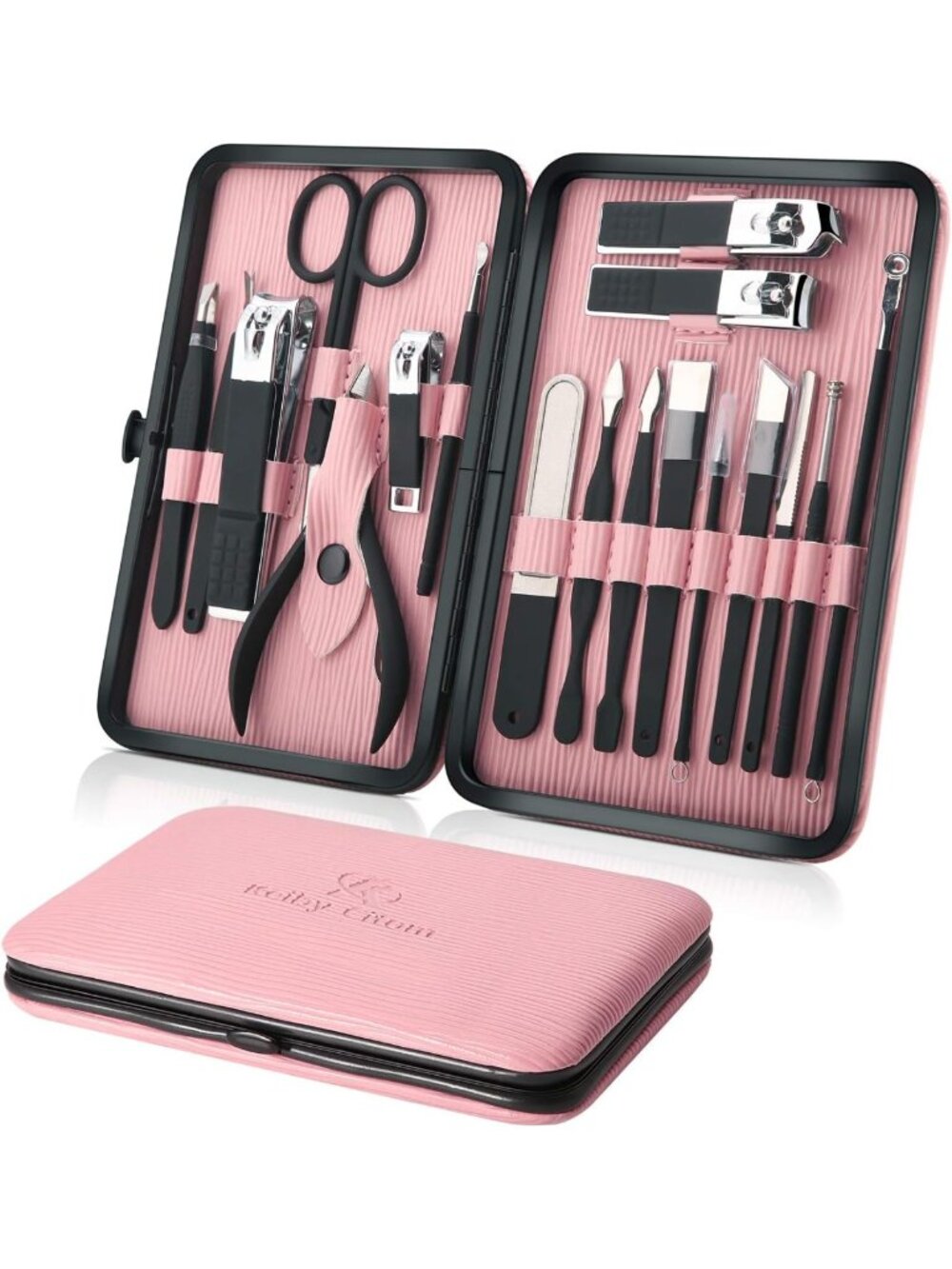 18-Piece Professional Manicure & Pedicure Set - Stainless Steel Nail Care Kit